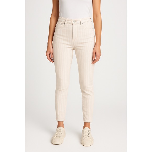 Ag Adriano Goldschmied Denim - AG jeans Adriano Goldschmied The‎ Prima Crop Jeans Pink Stripe Mid Rise Size 27